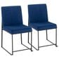 Lumisource Fuji Side Chair with Blue Cushion in Black (Set of 2), , large