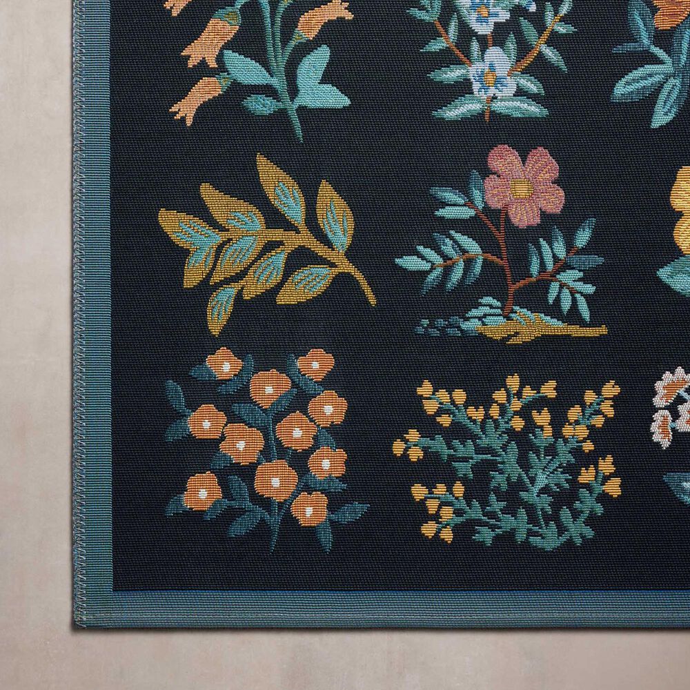 Rifle Paper Co. x Loloi Perennial Wildflower 2&#39;5&quot; x 3&#39;11&quot; Black Area Rug, , large