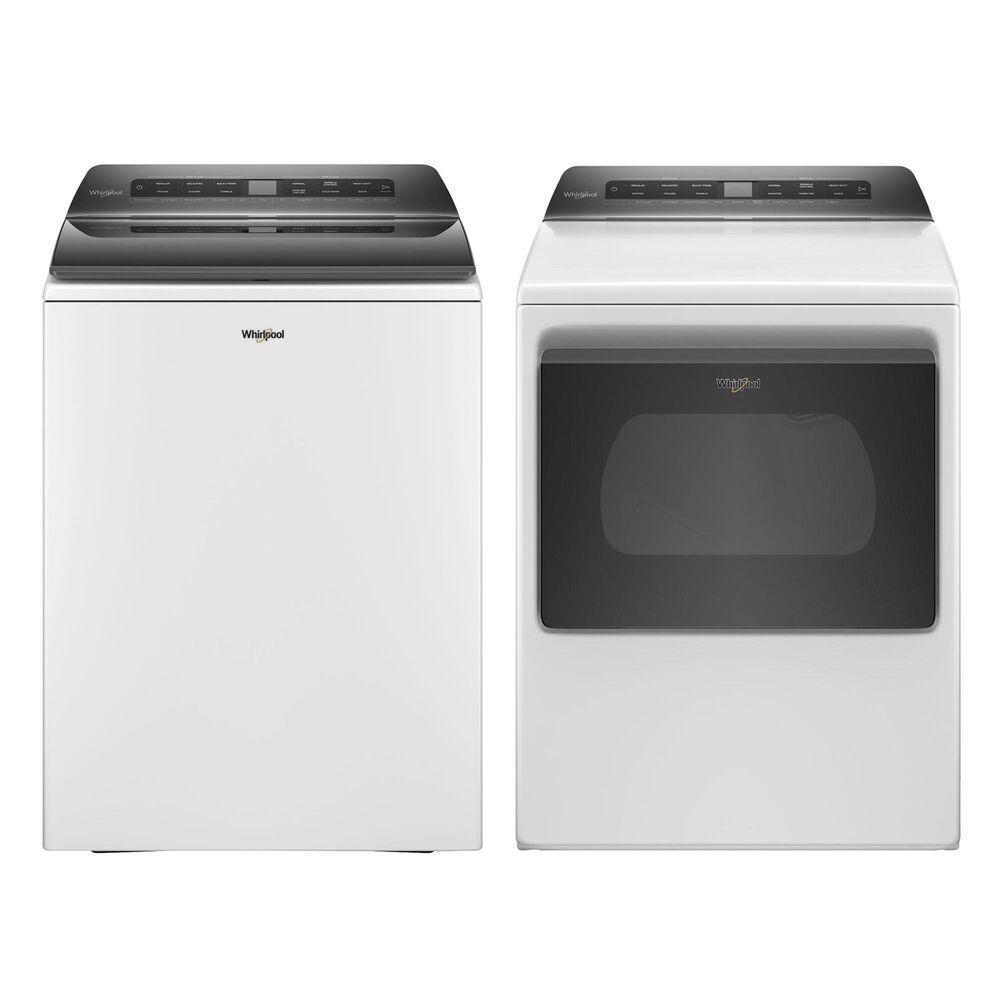 Whirlpool 4.7 Cu. Ft. Top Load Washer and 7.4 Cu. Ft. Electric Dryer Laundry Pair in White, , large