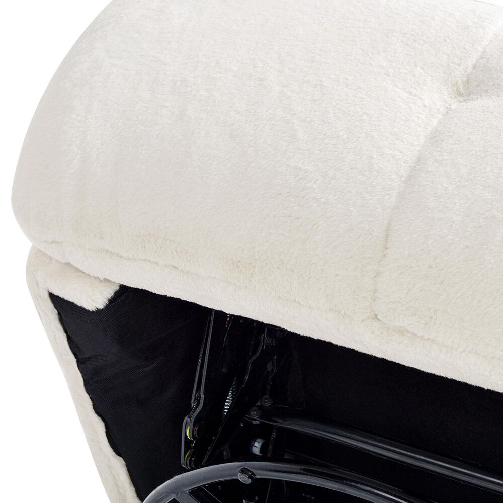 Jennifer Taylor Home Rearden Manual Swivel Glider Recliner in Pearl White, , large