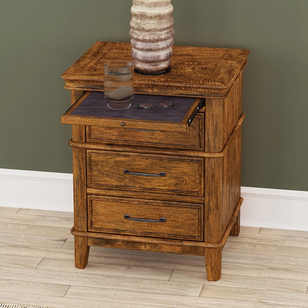 A-America Bandalier 3-Drawer Nightstand in Warm Russet, , large
