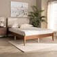 Baxton Studio Lenora Queen Platform Bed with Beige Upholstered in Walnut Brown, , large