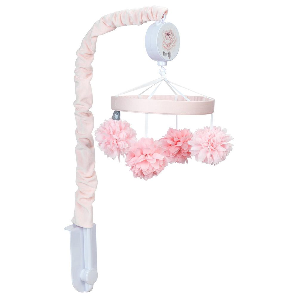 Lambs and Ivy Signature Botanical Baby Floral Musical Baby Crib Mobile in Pink and Gray, , large