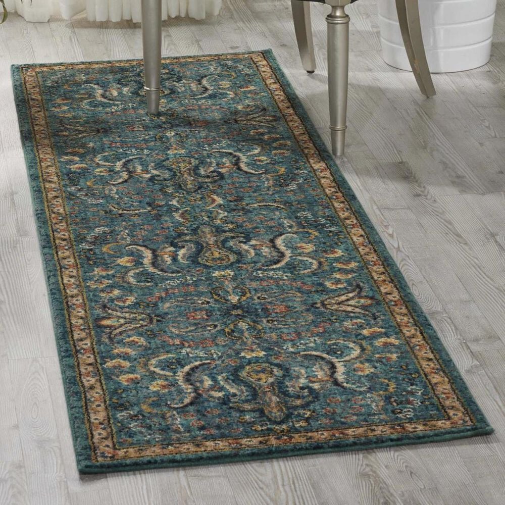 Nourison NR204 2020 2'3" x 8' Teal Runner, , large