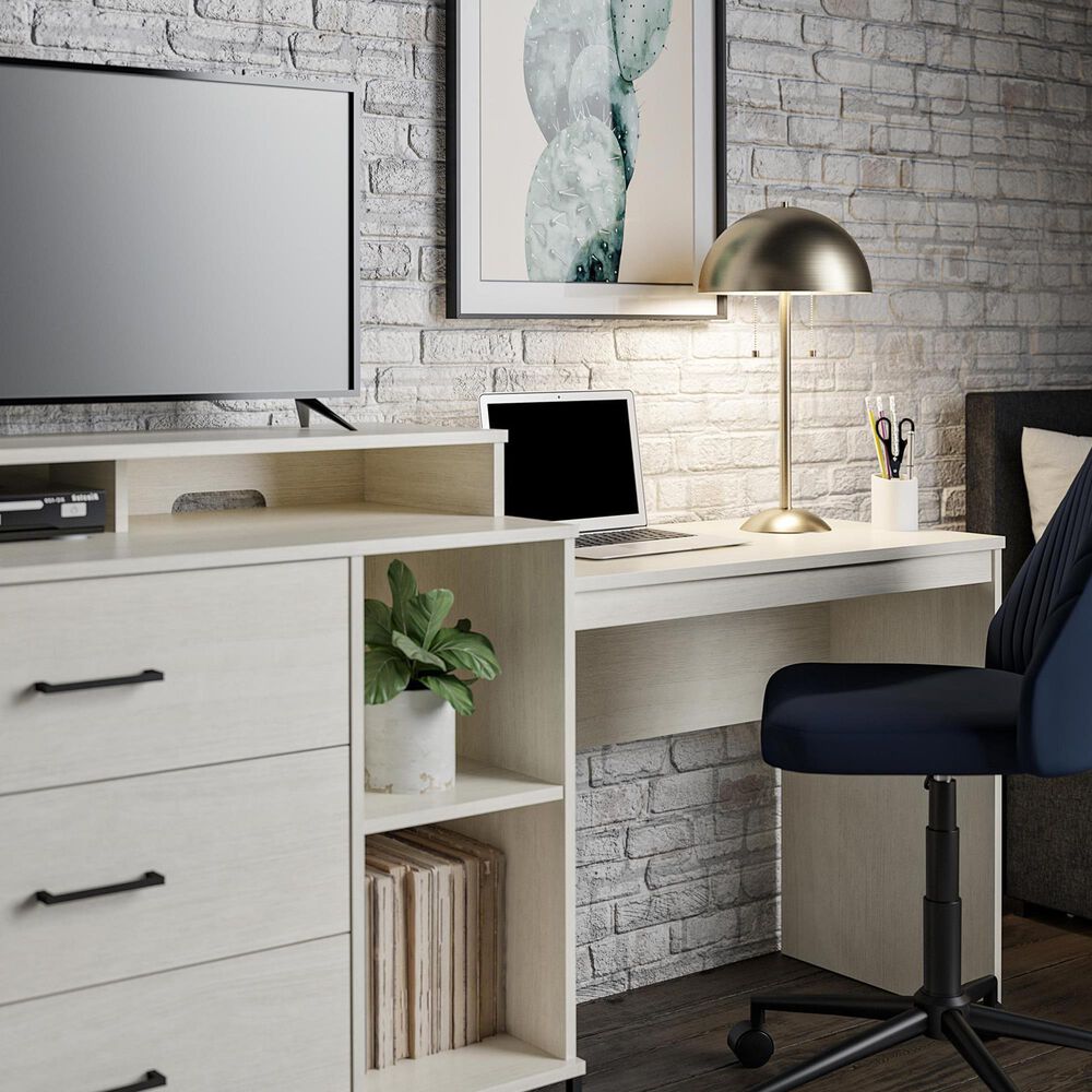 DHP Kelly 3 in 1 Media Dresser &amp; Desk in Ivory Oak, , large