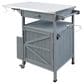 HOMLUX 40.5" Outdoor Kitchen Island with One Drawer in Blue Grey and Stainless Steel, , large
