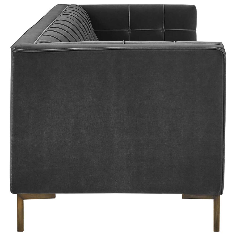 37B Isaac Channel Stitched Stationary Sofa in Moonlight Gray Velvet, , large