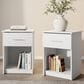 HOMLUX 1-Drawer Modern Nightstand with Bar Handle in Solid White (Set of 2), , large