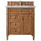 James Martin Vanities Brittany 30" Single Bathroom Vanity in Saddle Brown with 3 cm Arctic Fall Solid Surface Top and Rectangular Sink, , large