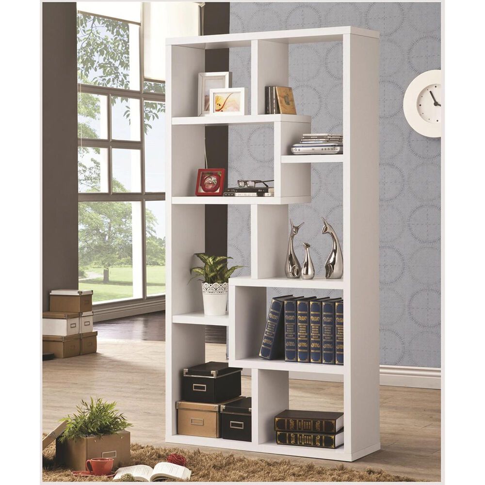 Living Essentials Multiple Cubed Rectangular Bookshelf in White, , large