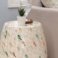 Linon Home Decor Pattison Drum End Table with Finish Pattern in Ivory, , large