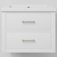 Lexora Home Castor 24" Single Bathroom Vanity in White with White Acrylic Top and Rectangular Sink, , large