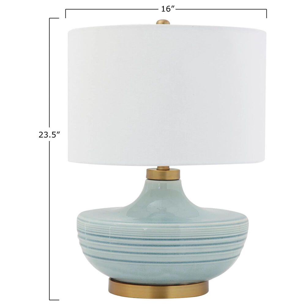 Teak Interiors Shoreline Ceramic Table Lamp in Aqua and Gold, , large