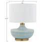 Teak Interiors Shoreline Ceramic Table Lamp in Aqua and Gold, , large
