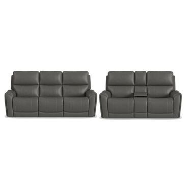 Flexsteel Carter Power Reclining Loveseat in Gray, , large