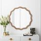 Hearth and Haven 23.62" Round Wall Mirror with Wavy Wood Framed in Antique Natural, , large