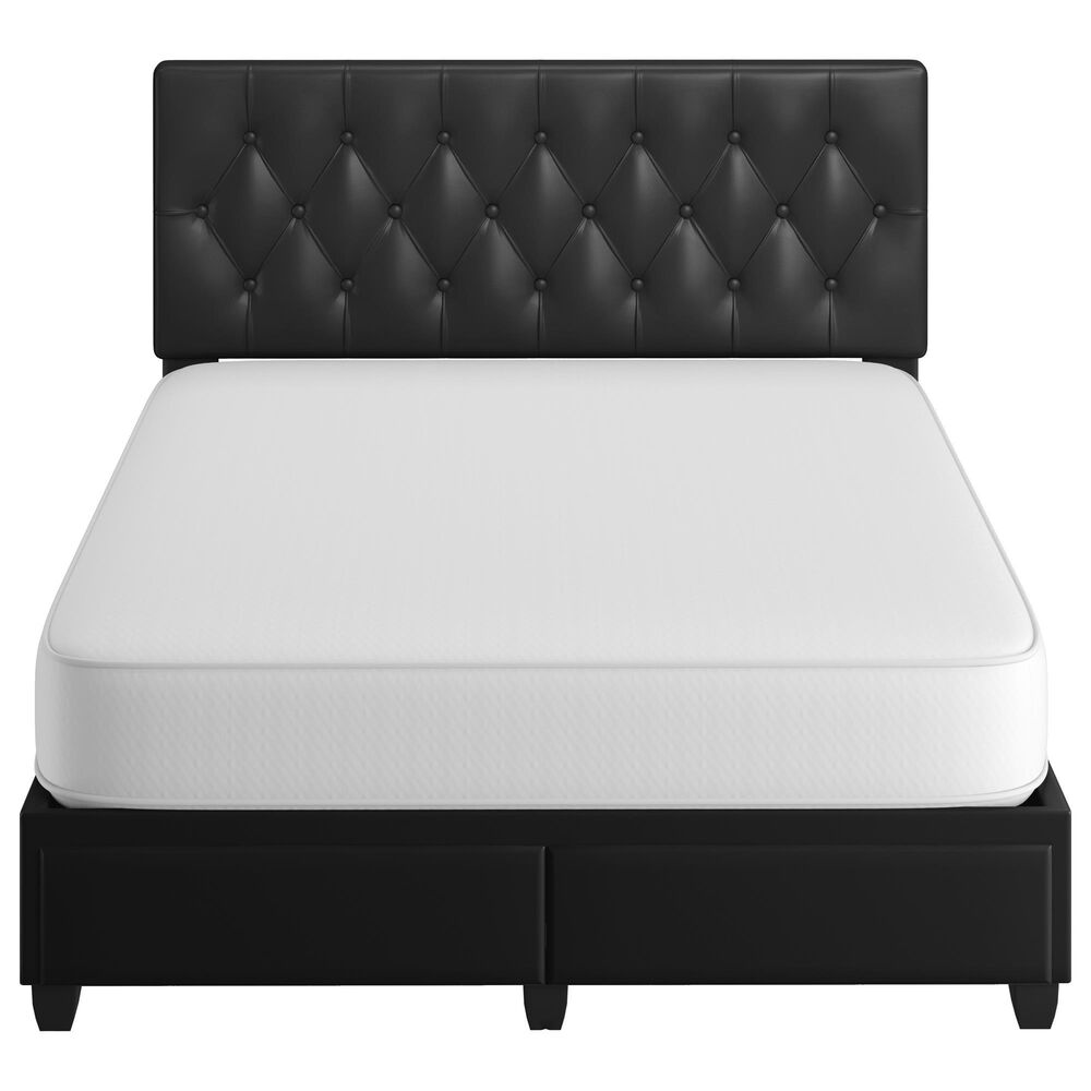Accent  Verona Queen Upholstered Storage Bed in Black, , large