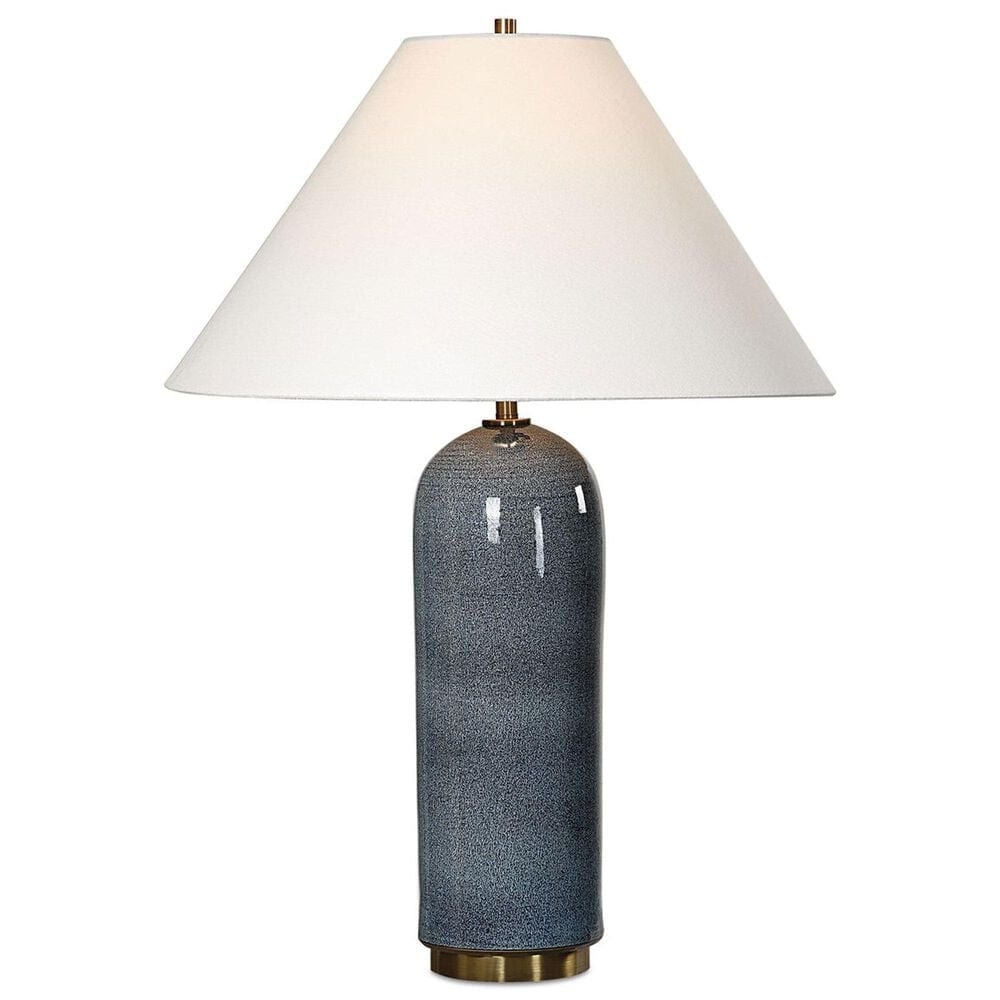 Uttermost Mayetta Table Lamp in Deep Blue and Antique Brass, , large