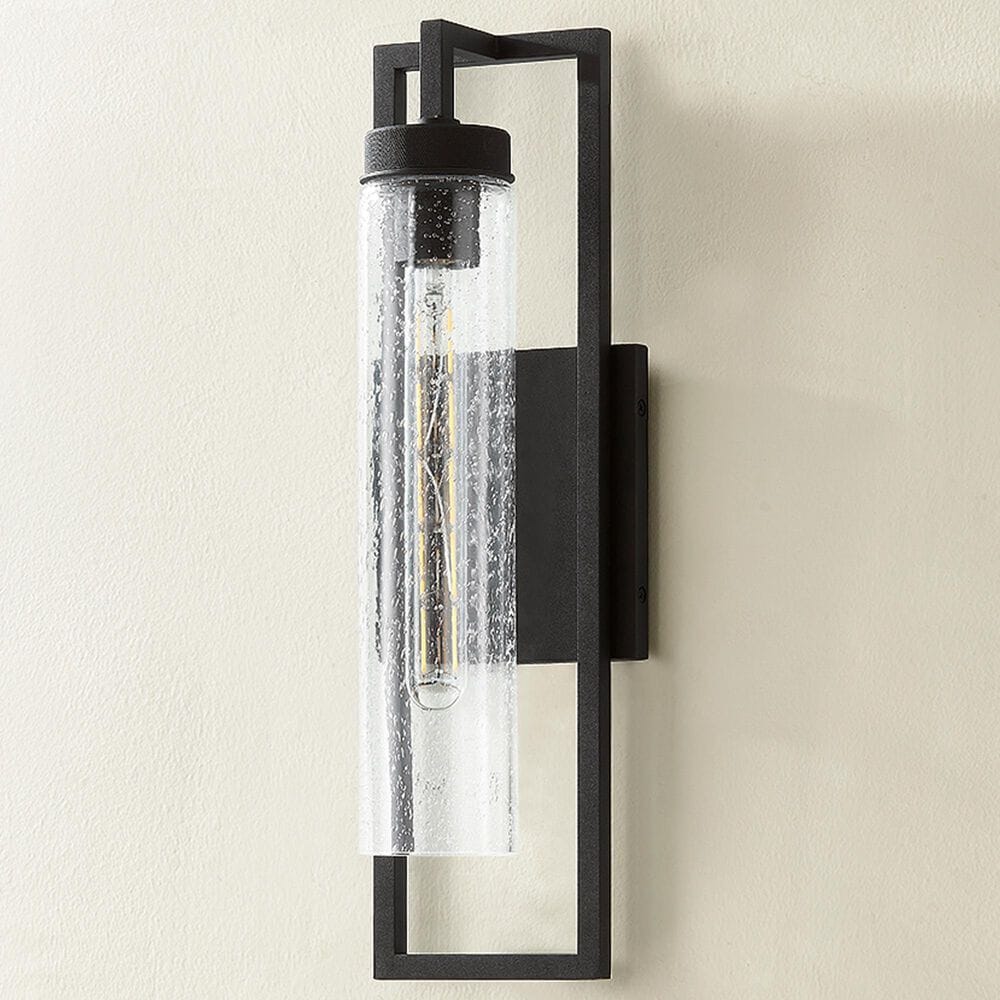Troy Lighting Chester 6" 1-Light Exterior Wall Sconce in Texture Black, , large