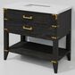 Lexora Home Norwalk 36" Single Bathroom Vanity in Black Oak with White Cultured Marble Top and Rectangular Sink, , large