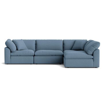 Joybird Bryant 4-Piece Stationary Modular L-Shaped Sectional in Milo French Blue, , large