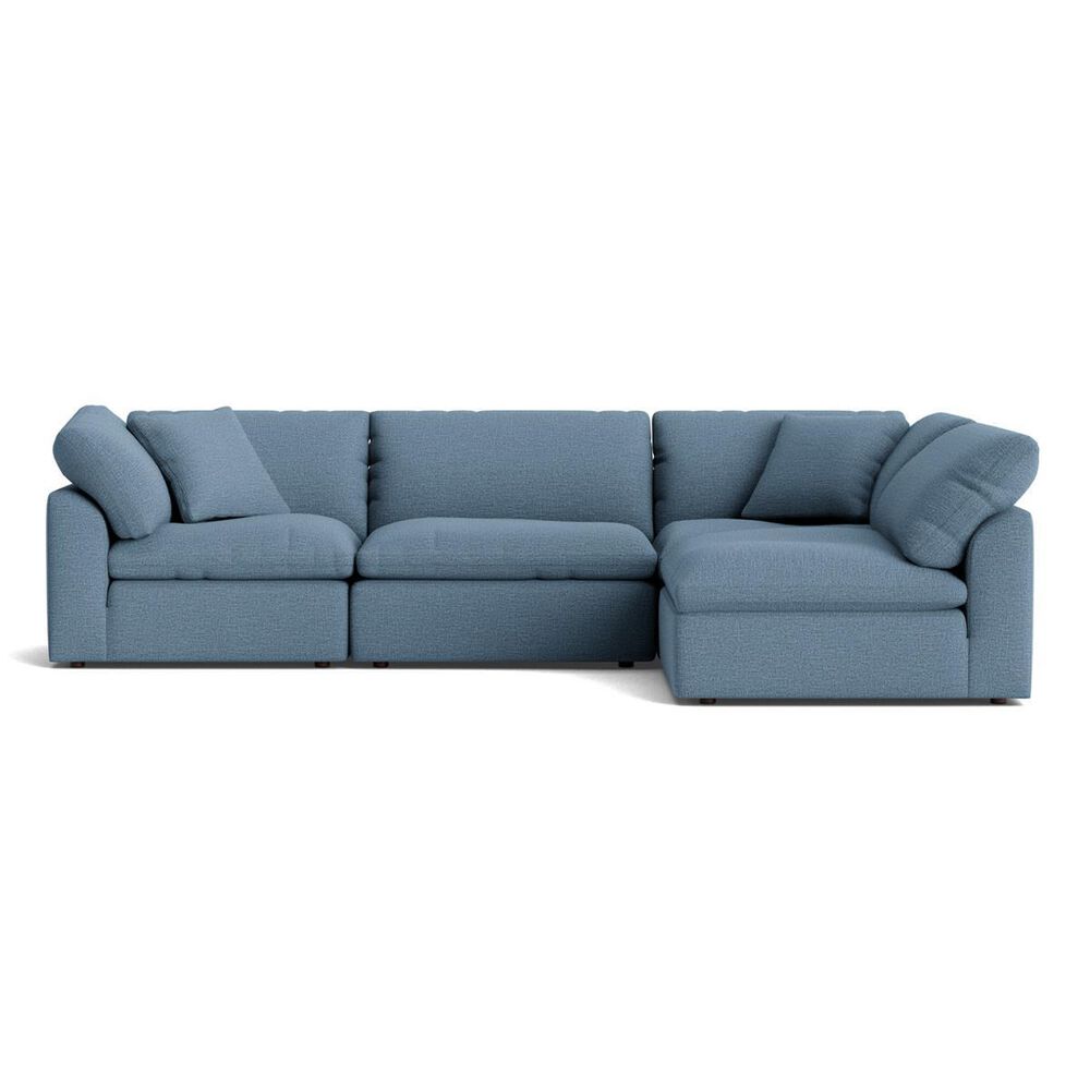 Joybird Bryant 4-Piece Stationary Modular L-Shaped Sectional in Milo French Blue, , large
