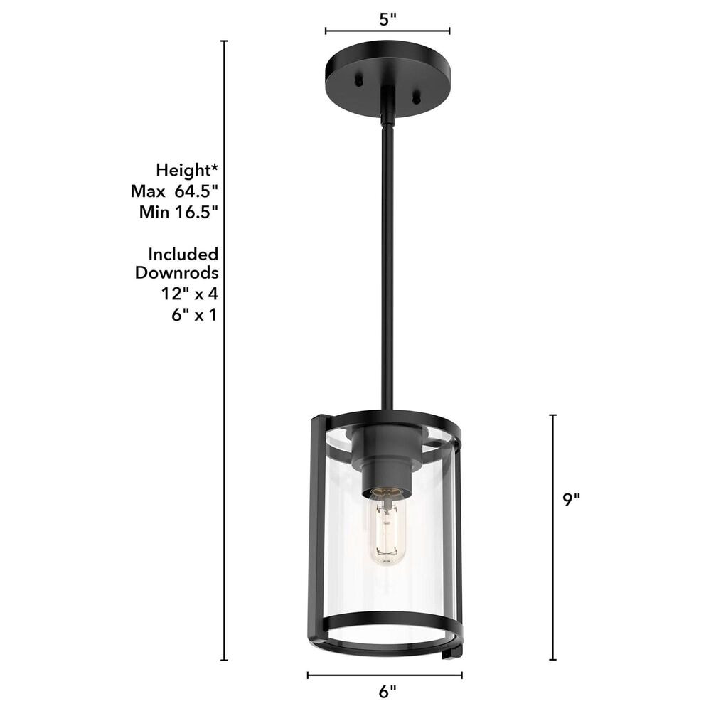 Hunter Astwood 1-Light Mini Pendant in Matte Black, , large