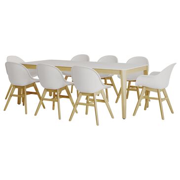 International Home Miami Concarneau 9-Piece Dining Set with Side Chair in White and Brown, , large