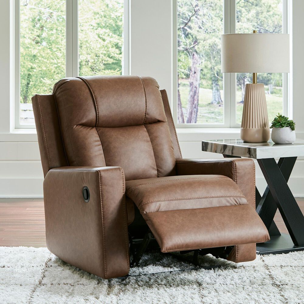Ashley Mackmenville Manual Zero Wall Recliner in Caramel, , large