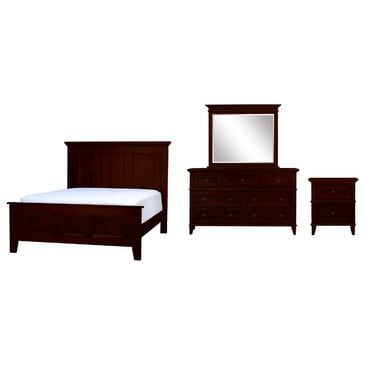 Fleming Furniture Co. Brentwood 4-Piece Queen Panel Bedroom Set in Sunset, , large