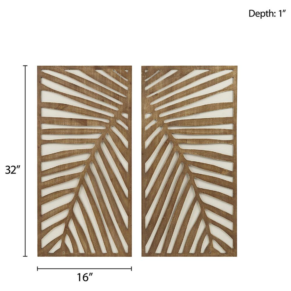 Hearth and Haven 32" x 16" Wood Panel Wall Decor in Dark Brown and White (Set of 2), , large