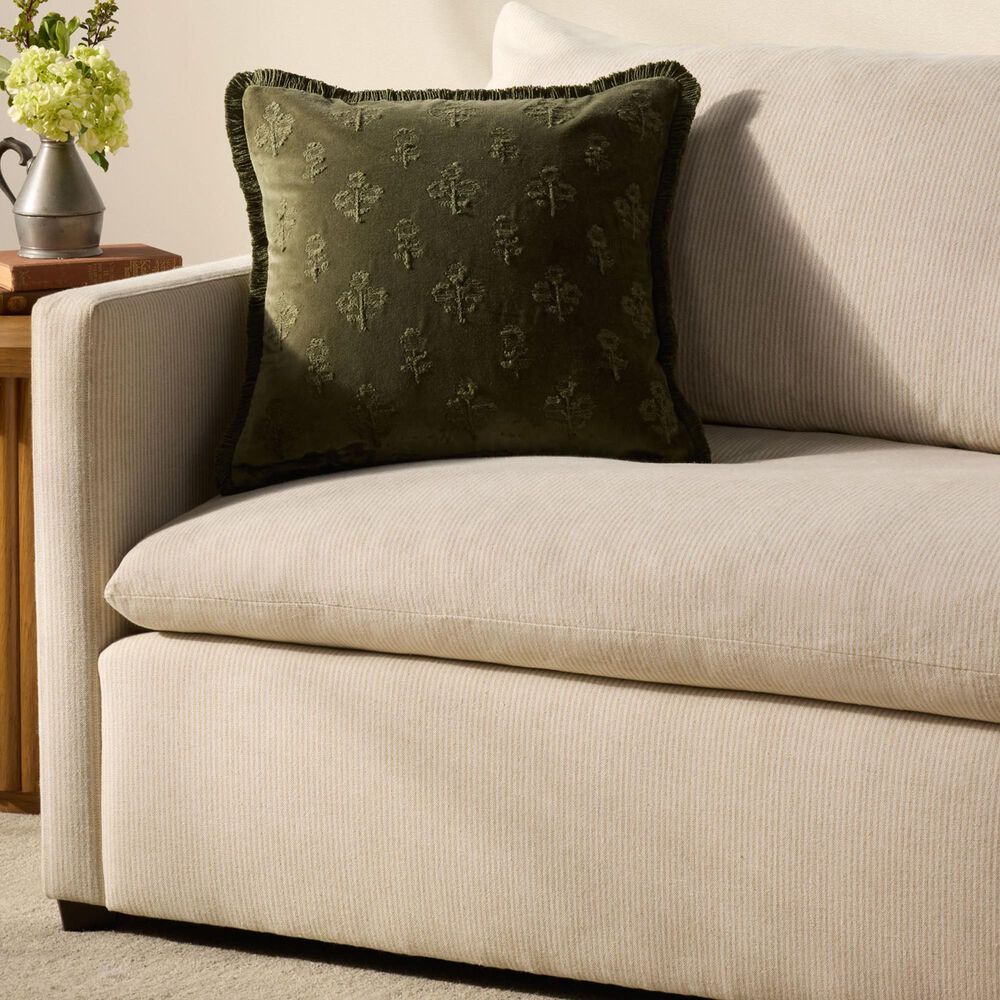 Loloi Darla 18&quot; Square Throw Pillow in Olive, , large