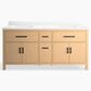 Kohler Kresla 72" Double Bathroom Vanity in Light Oak with 3 cm White Quartz Top and Rectangular Sinks, , large