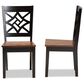 Baxton Studio Nicolette Side Chair in Dark Brown and Walnut Brown (Set of 2), , large