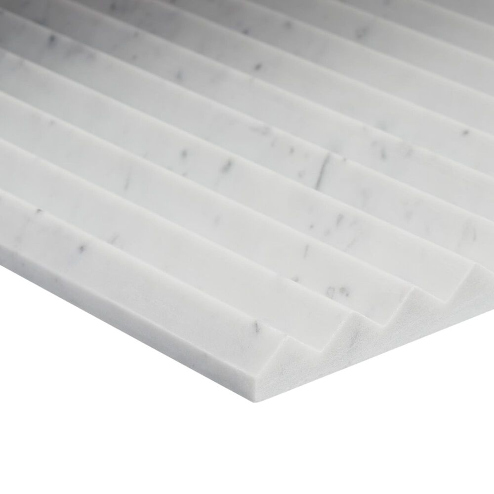 Soho Studio Carver Barcode Carrara 12" x 24" Polished Marble Tile, , large