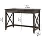 Bush Key West 48" Writing Desk in Dark Gray Hickory, , large