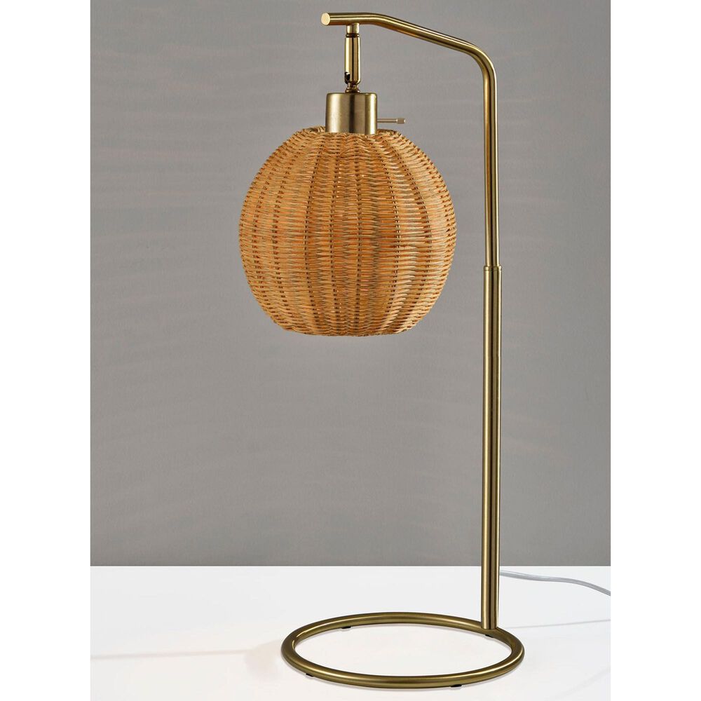 Adesso Maeve Table Lamp in Brown and Antique Brass, , large