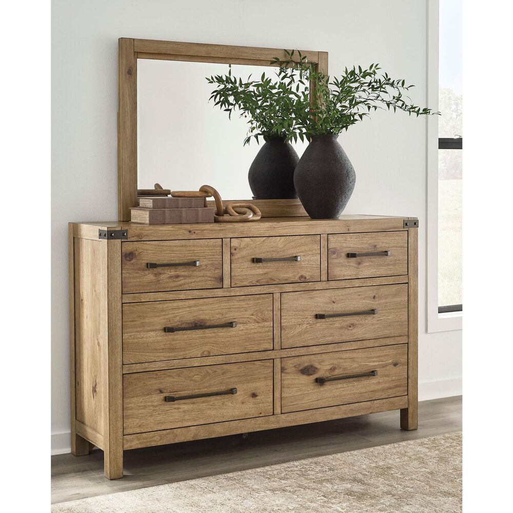 Millenium Ridgester 4 Piece Queen Panel Bedroom Set in Light Brown with USB Ports, , large