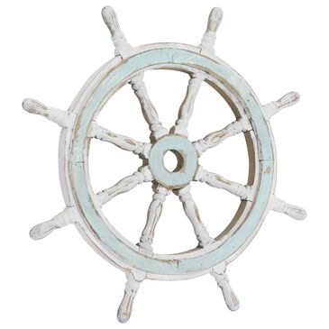 Maple and Jade 24" x 24" Coastal Transportation Wall Decor in White and Light Aqua, , large