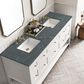 James Martin Vanities Breckenridge 72" Double Bathroom Vanity in Bright White with 3 cm Parisien Bleu Quartz Top and Rectangular Sinks, , large