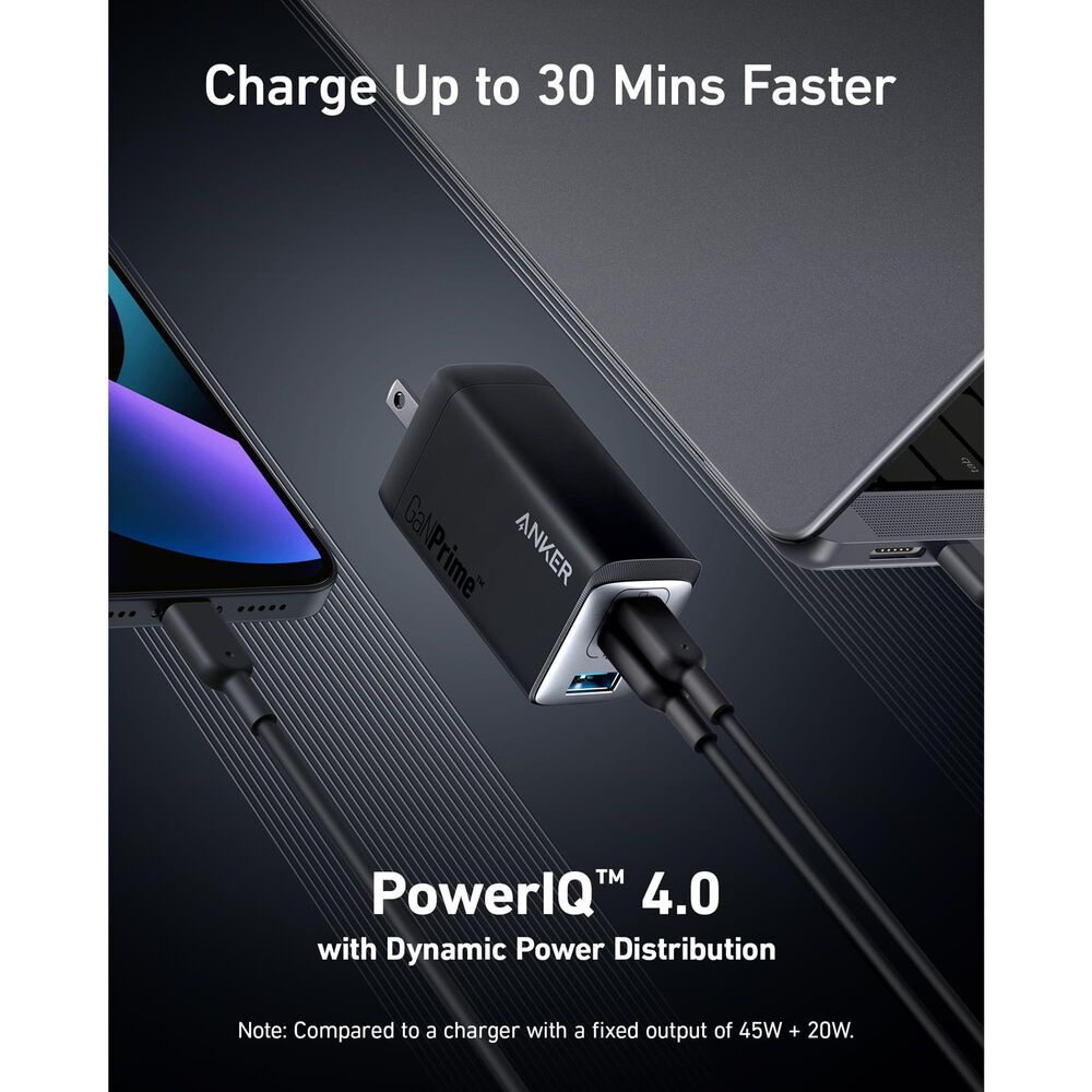 Anker 735 65W GaNPrime 3-Port USB Charger in Black, , large