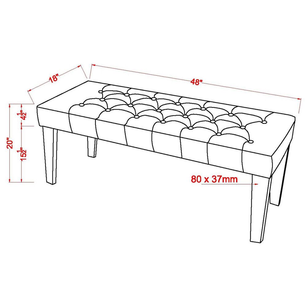 Furniture of America Sasse Button Tufted Upholstered Bench in Brown, , large