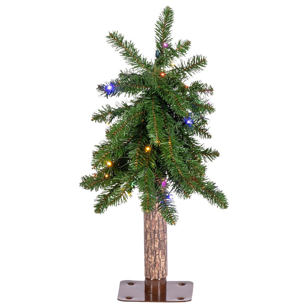 The Gerson Company 2" Alpine Pre-Lit Artificial Christmas Tree in Green, , large