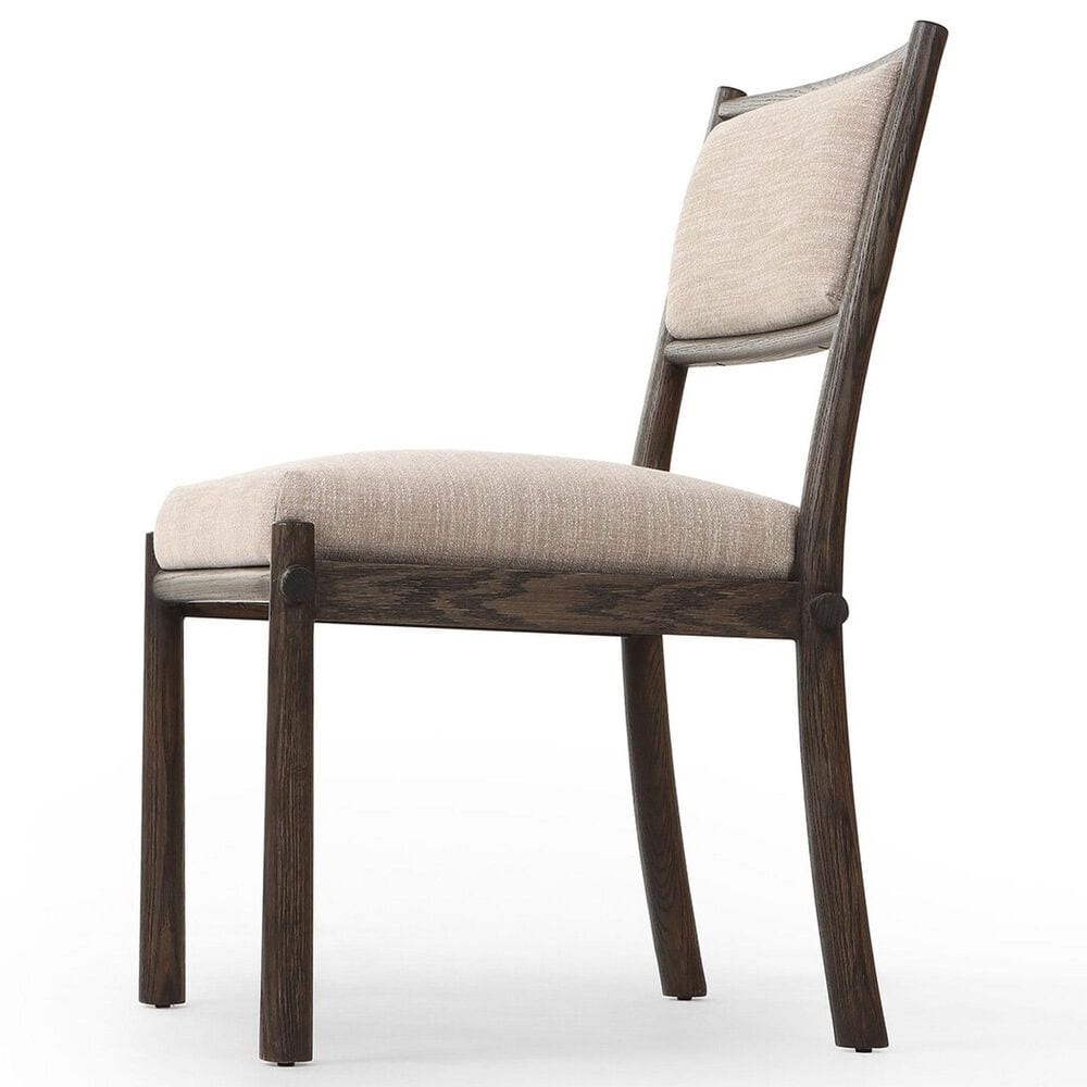 Four Hands Akiro Dining Side Chair with Laken Stone Fabric in Warm Oak, , large