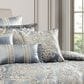 J. Queen New York Lorenzo 20" Square Throw Pillow in Cream and Blue, , large