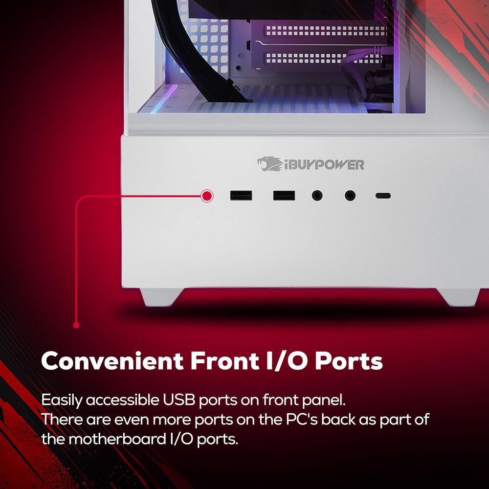 iBUYPOWER Element Gaming Desktop PC | Intel Core i7 14700F - 16GB RAM - NVIDIA GeForce RTX 5060Ti Graphic - 1TB SSD in White, , large
