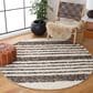 Safavieh Natura NAT329Z 6" Round Black and Ivory Area Rug, , large