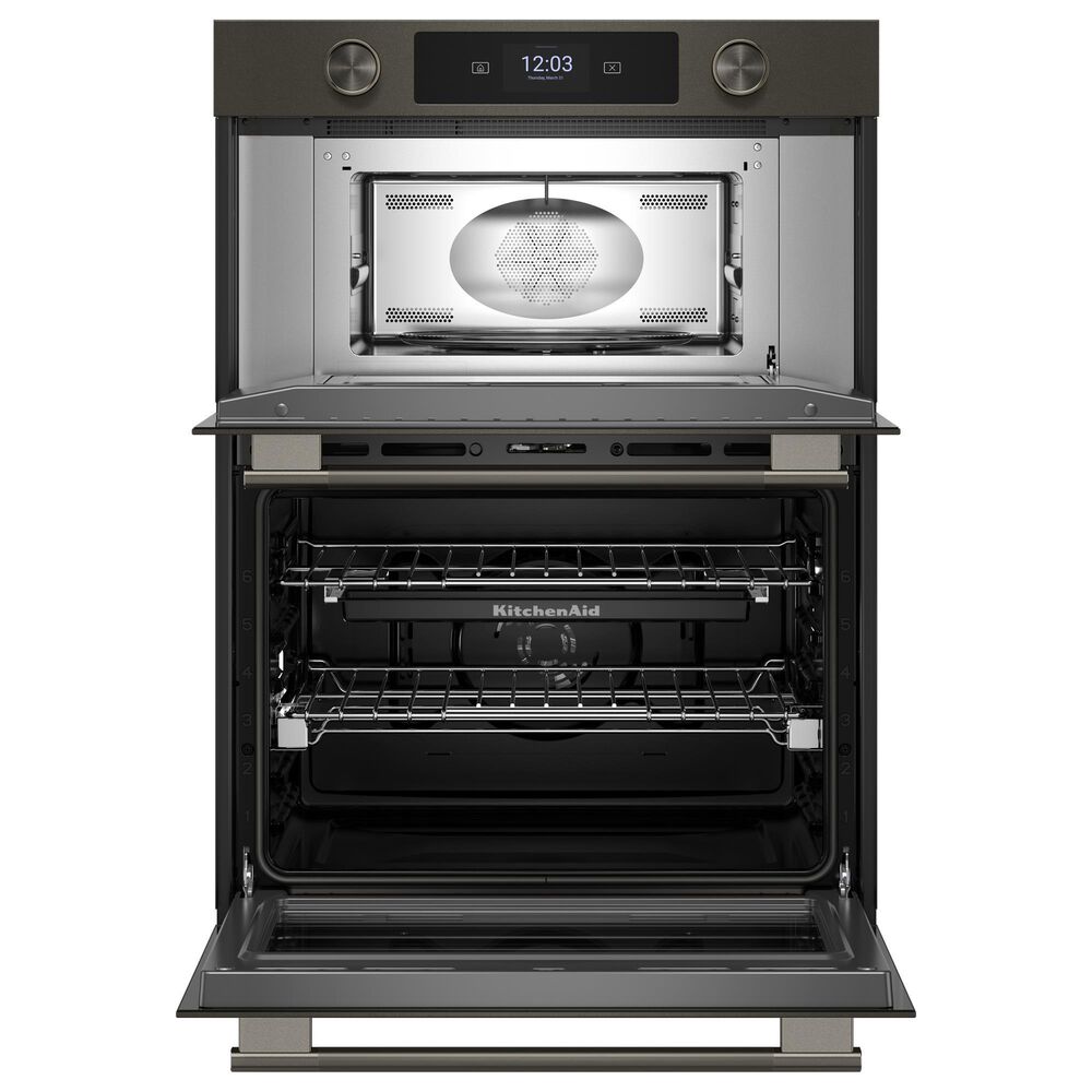 KitchenAid 2-Piece Kitchen Package with Black Ore 30" Smart Combination Wall Oven and Black 30" Electric Cooktop, , large