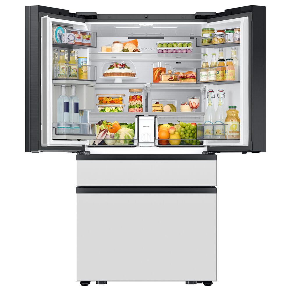 Samsung 28.6 Cu. Ft. Bespoke 4-Door French Door Refrigerator with AI Family Hub+ &amp; AI Vision Inside in White Glass, , large