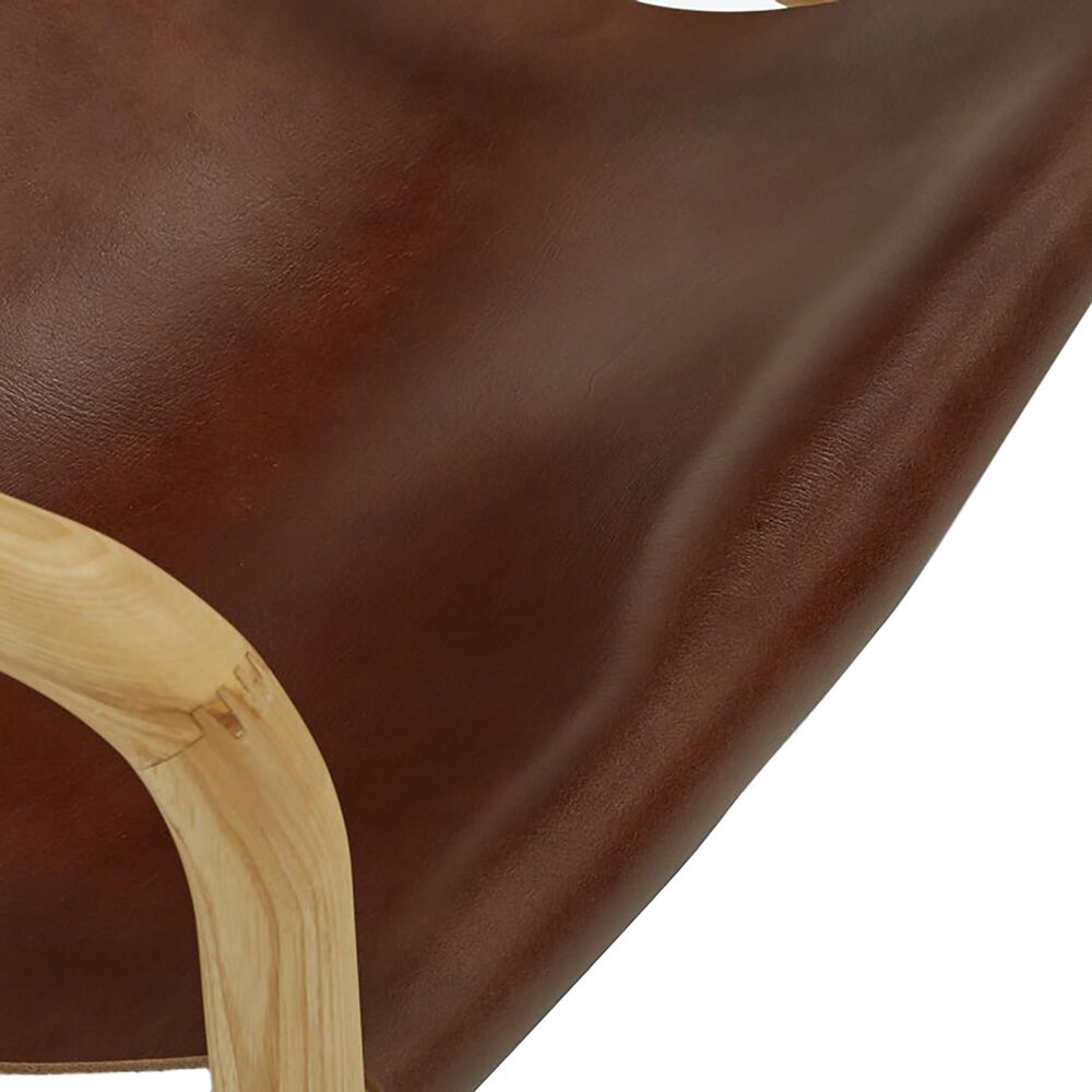 Joybird Hazel Leather Accent Chair in Chocolate and Natural, , large